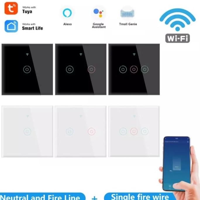 

Terbaru Wi-Fi Smart Touch Switch 1/2/3/4 Gang Black Ios Android Wifi Light