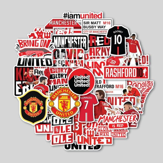 

Sale Sticker Pack Manchester United | Sticker Tumbler | Stiker Laptop Koper Helm