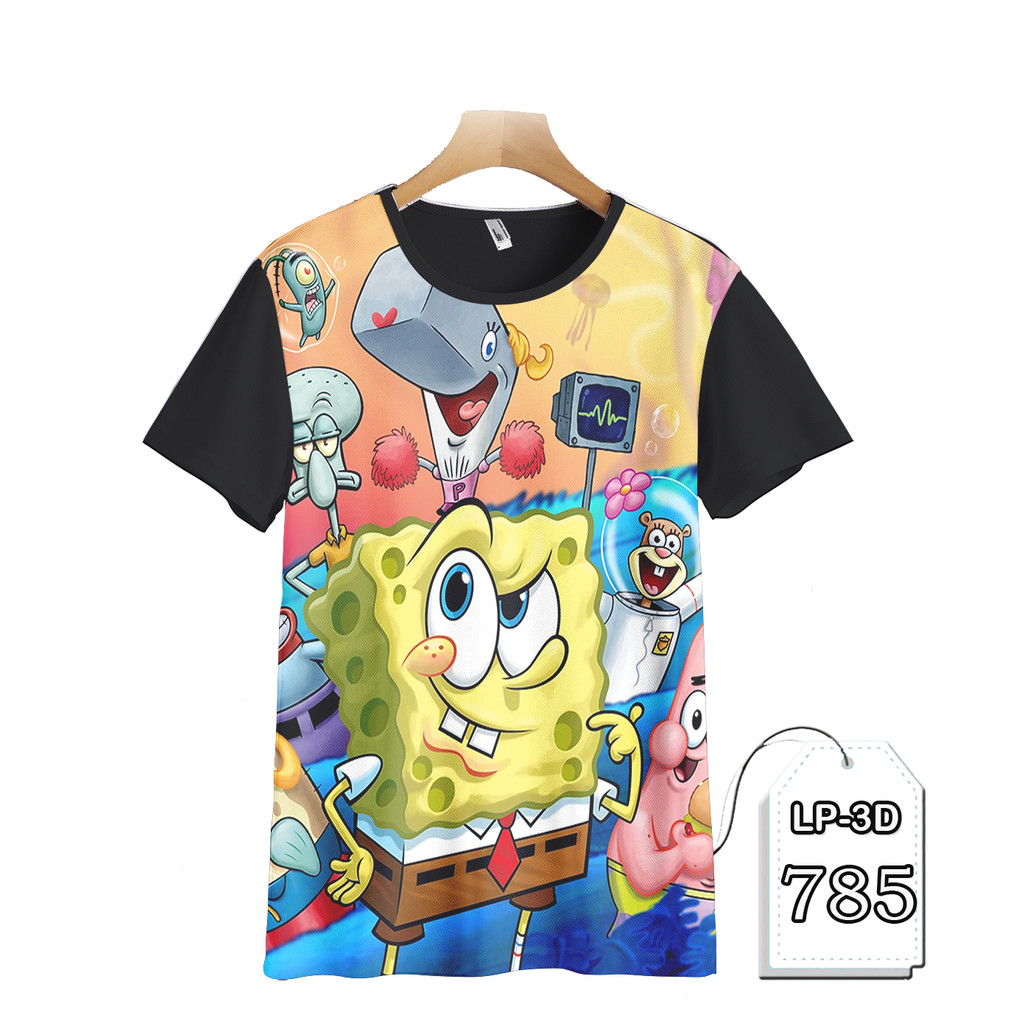 Kaos Spongebob Squarepants Baju Anak dan Dewasa Kartun TV Series Fashion Kaos Keren dan Trendy LP3D-