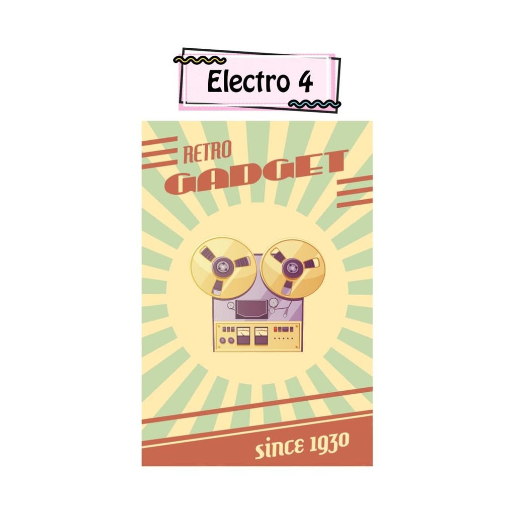 

Sticker Poster Vintage Electro/Sticker Aesthetic/Sticker Laptop/Hp