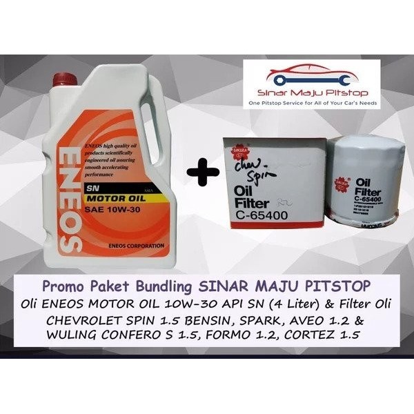 Paket Oli Eneos 10W-30 Sn & Filter Mobil Wuling Confero Cortez Formo