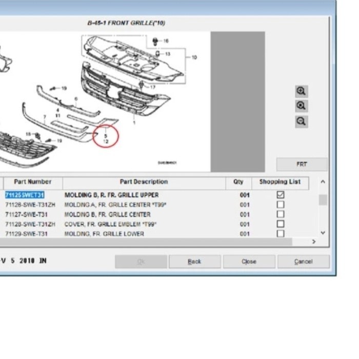 Lis List Grill Grille Chrome Honda Crv Gen3 2010 2011 2012 Ori