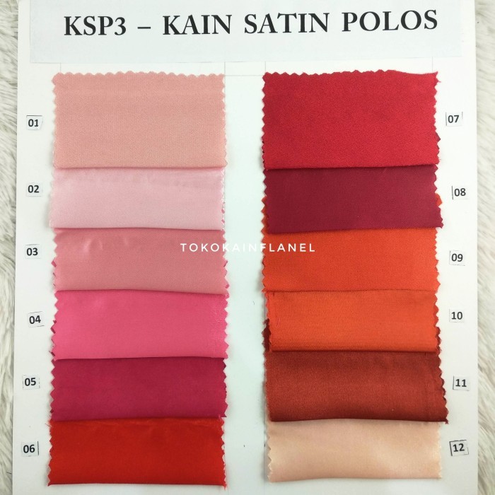 TERBARU KSP3 Kain Satin Polos uk 1m x lebar kain