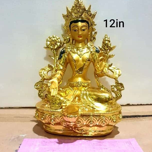 Patung Dewi Tara Mas/Green Tara Mas 12 Inch