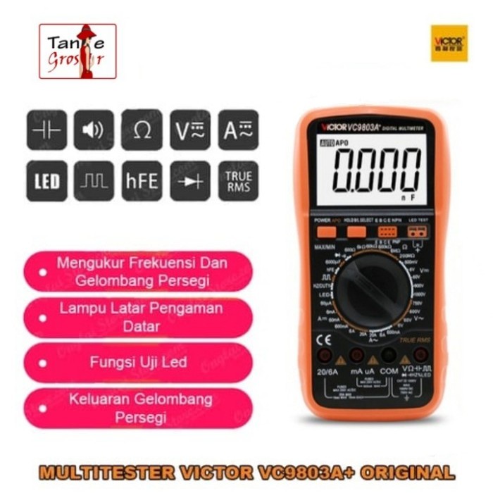 Jual Multitester Digital Victor Vc9803A+ Multimeter True Rms Avometer Ori