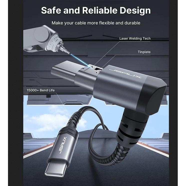 

Jsaux 90 Degree Usb C To Usb C Fast Charge Cable For Steam Deck Terlaris