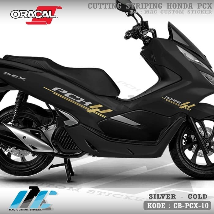 Best Seller Cb-Pcx 10-Cutting Sticker Stiker Striping Pcx Somple Silver Gold