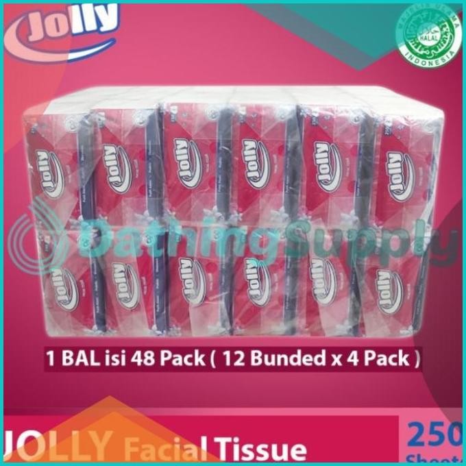 Grosir Tissue JOLLY Facial 250 Sheet Tisu Wajah 1 Bal Dus isi 48 Pack