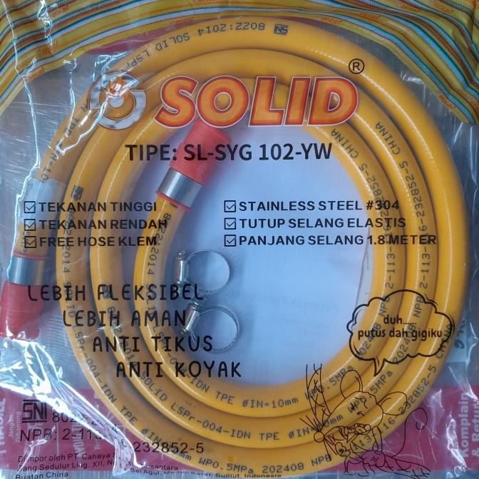 selang gas fleksibel premium solid anti tikus lapis baja 1,8 meter