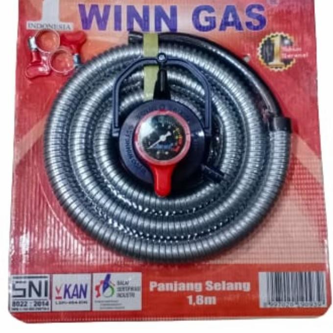 Paket selang regulator wingas double lock/selang kompor gas win gas