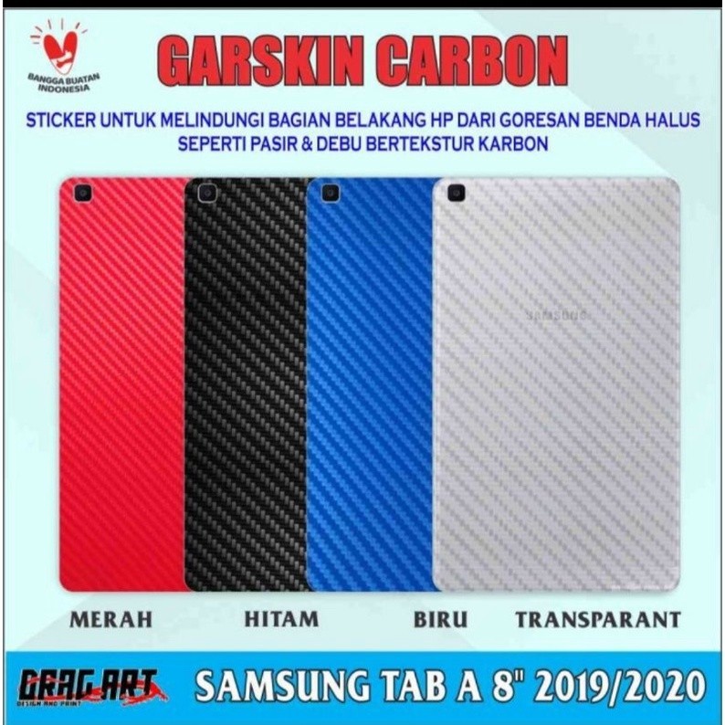 

Wrap* Karbon Samsung Tab A 2019 8 Inchi Wrap Skin Stiker Garksin CUSTOM Gratis (2pcs)