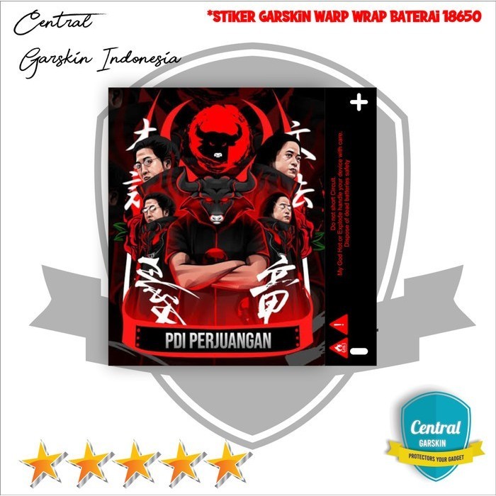 

Wrap* Stiker Wrap Baterai 18650 Pdi Perjuangan Wrap Skin Stiker Garksin CUSTOM Gratis (2pcs)