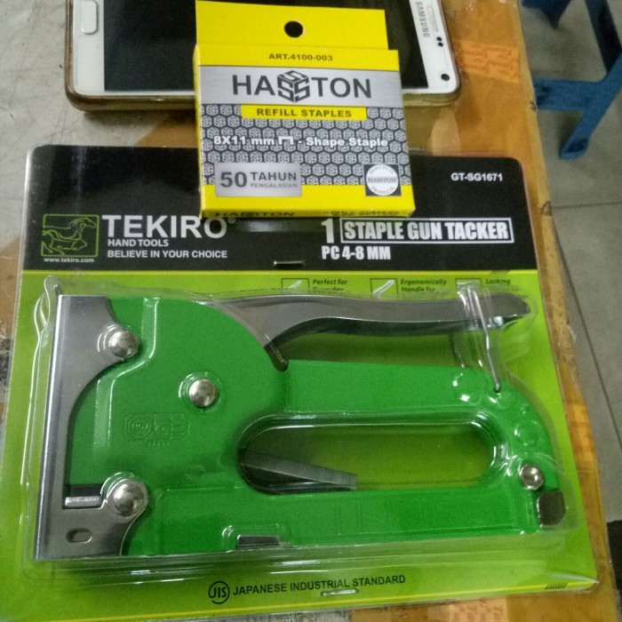 

staples tembak tekiro 4mm-8mm bonus isi staples haston 8mm