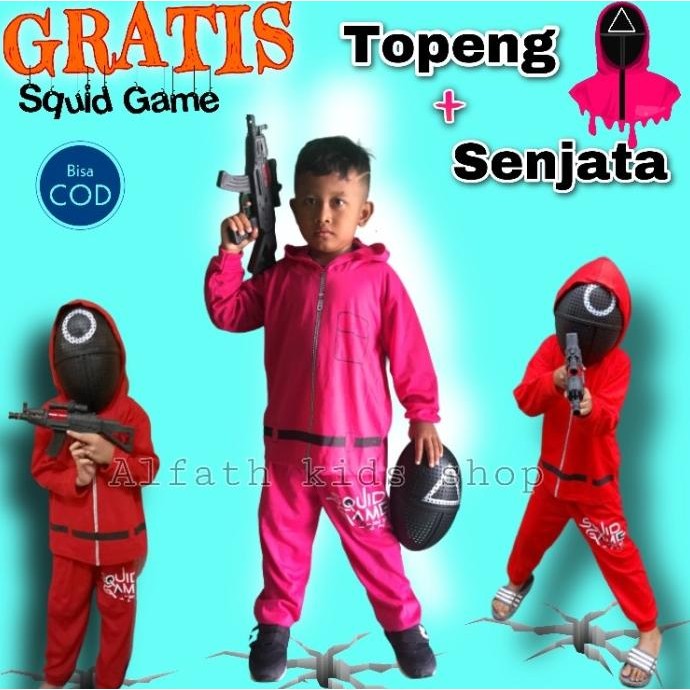 SETELAN BAJU SQUID GAME ANAK BAJU SKUID / SKUIT GAME JAKET SQUID GAME