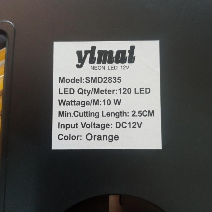 YIMAI LAMPU LED NEON FLEX YIMAI WARNA ORANGE DC 12 V 5M