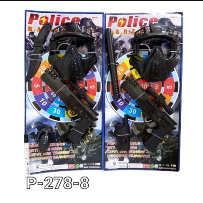 Mainan P278 Anak Laki Police Ak 47 + Topeng Mainan Tembak Tembakan