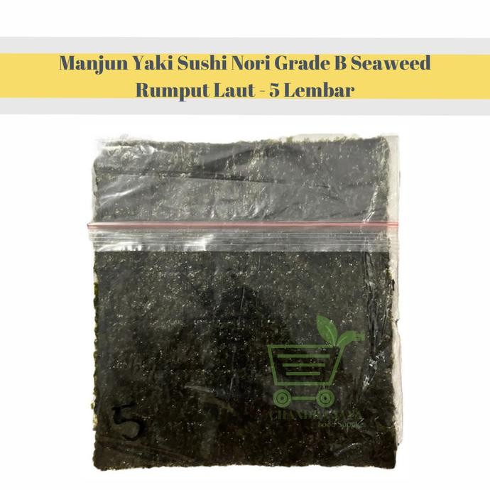 

Manjun Yaki Sushi Nori Grade B Seaweed Rumput Laut Halal - 5/10/15/20 Lembar Stok Terbatas