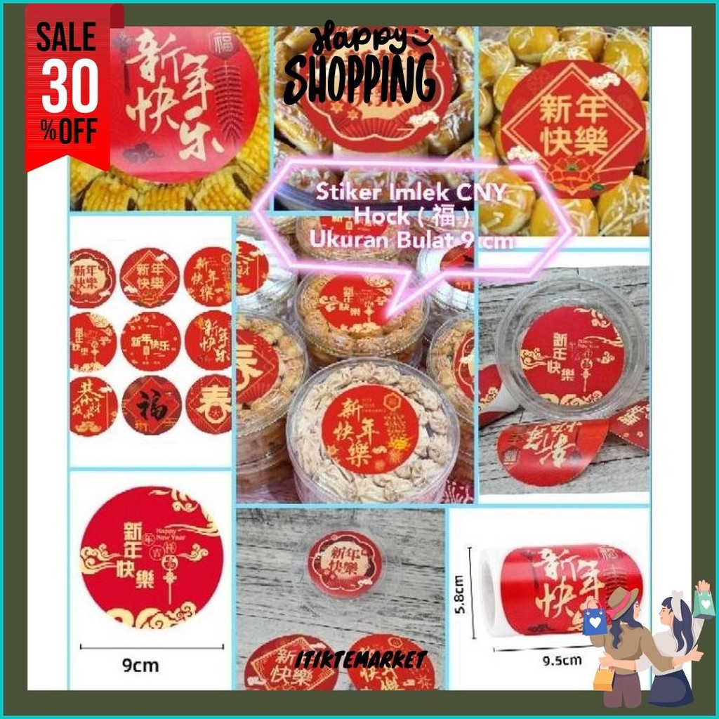 

Cny Stiker Imlek Serba Guna Bulat D 9 Cm 100Pc/Roll Kilat