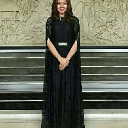 Kaftan Kaftan Ratu Putih - Hitam satin mewah
