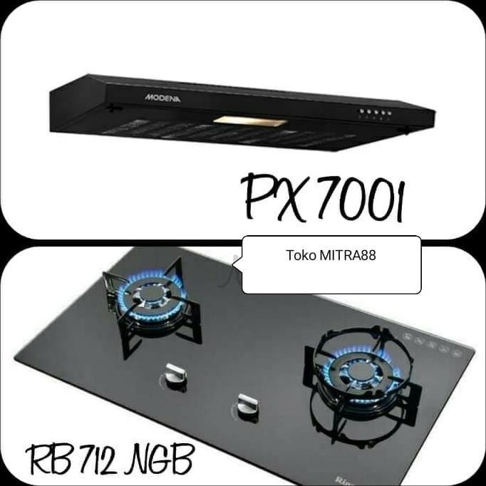 

PROMO PAKET KOMPOR RINNAI RB 712 NGB+MODENA PX 7001 GARANSI RESMI