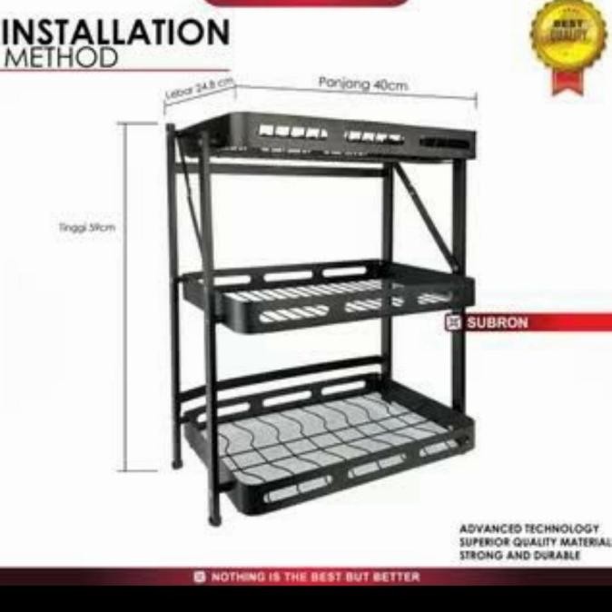

PROMO RAK PIRING HITAM STAINLES 3 SUSUN