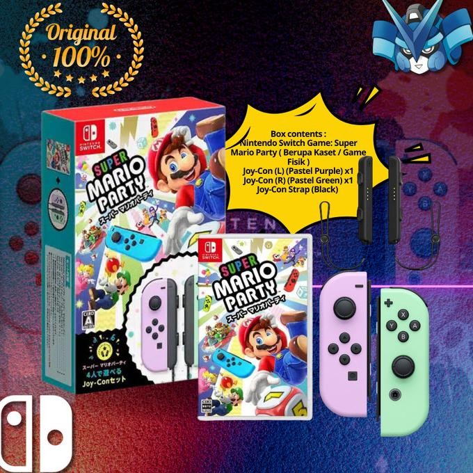 

PROMO NINTENDO SWITCH SUPER MARIO PARTY JOYCON BUNDLE / PLUS JOY CON PASTEL PURPLE PASTEL GREEN