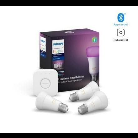 Lampu Philips Hue Starter Pack (3 Bulbs + Bridge) Original Terlaris