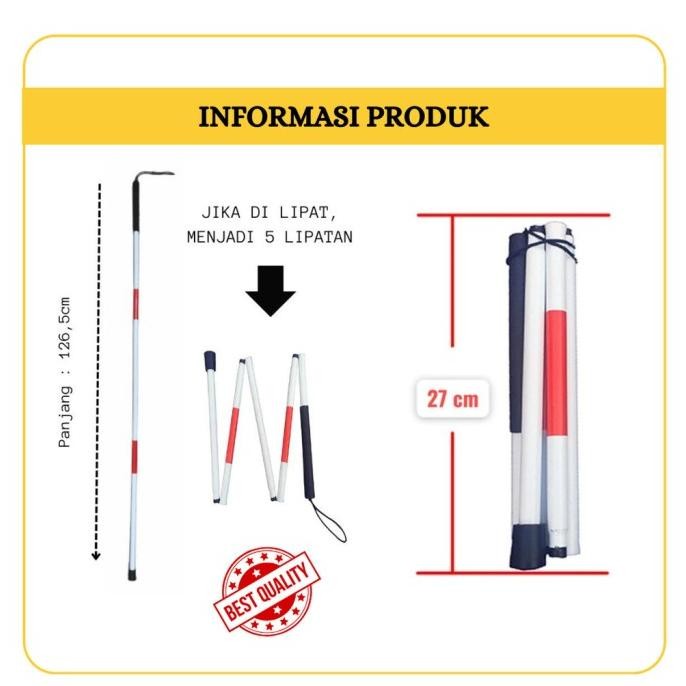 

Tongkat Tunanetra / Bantu Jalan Orang Buta /Tongkat Lipat Disabilitas [Tgtb] Tersedia