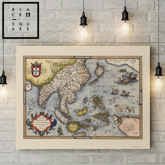 

BIG SALE PETA INDONESIA VINTAGE / ANTIQUE - REPLICA VINTAGE MAP + FRAME SIZE A2 !!!!!