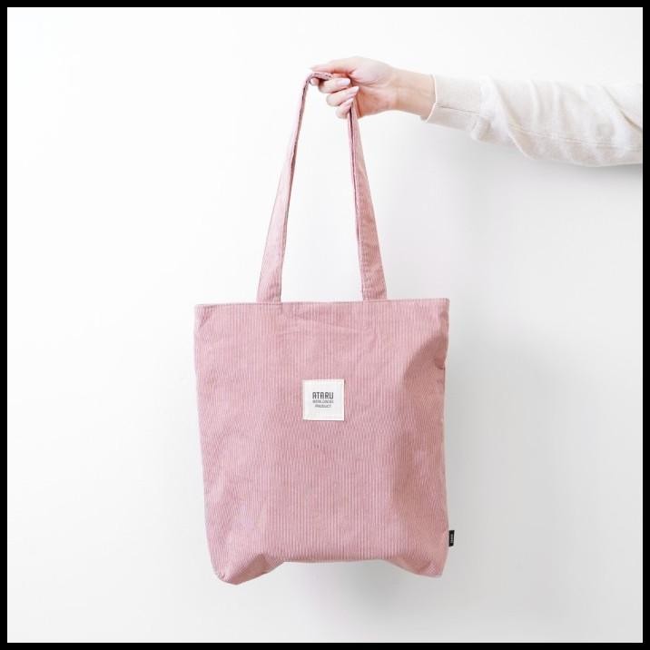 Ataru Tote Bag Corduroy - Pink