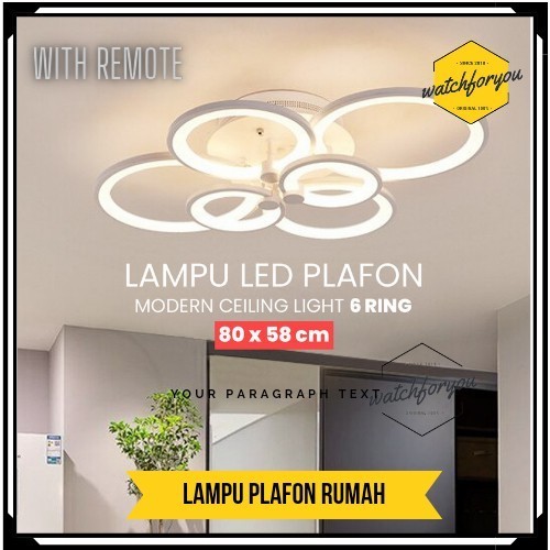 LAMPU PLAFON RUMAH MINIMALIS RUANG TAMU KANTOR DAPUR LED + REMOTE
