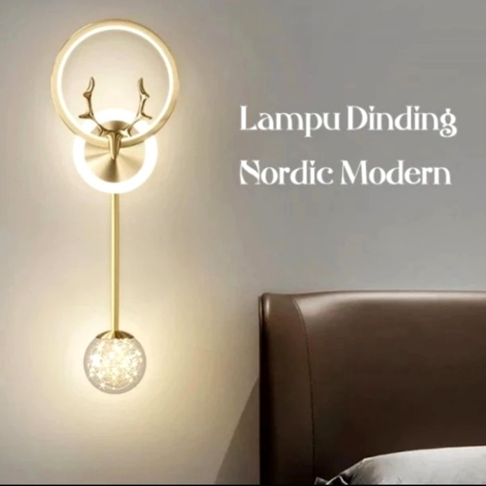 Lampu dinding Hias kamar tidur LED gaya Nordic minimalis