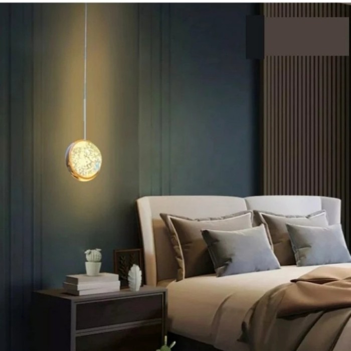 Lampu gantung Hias kamar tidur LED gold Modern