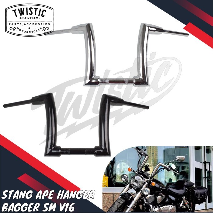 Stang Ape Hanger Bagger Tinggi PnP Motor SM V16 / V16 Plus Custom Bobber Chicano Touring