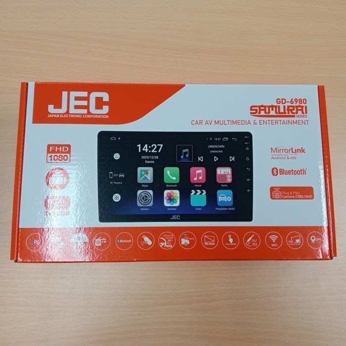 HEAD UNIT ANDROID 9 INCH JEC GD-6980 RAM 2/32 GB / HEAD UNIT ANDROID JEC SAMURAI GD6980