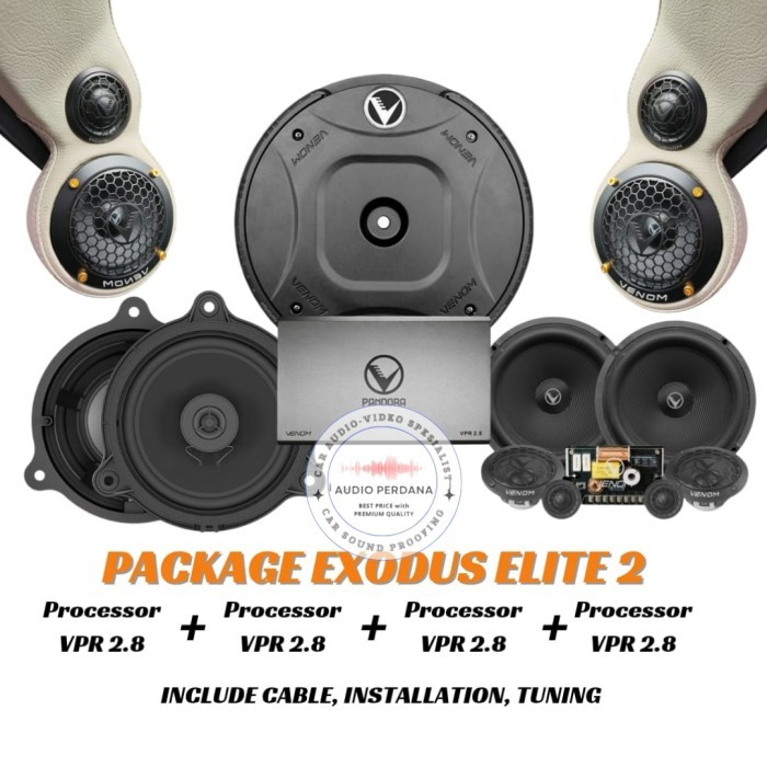 PAKET ELITE 2 AUDIO MOBIL VENOM 3 Way Speaker + DSP VPR 2.8 Premium Sound