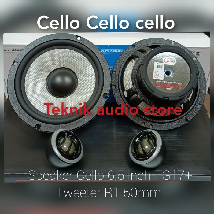Speaker Midbass Cello TG 17 plus Dome Tweeter custom 50mm