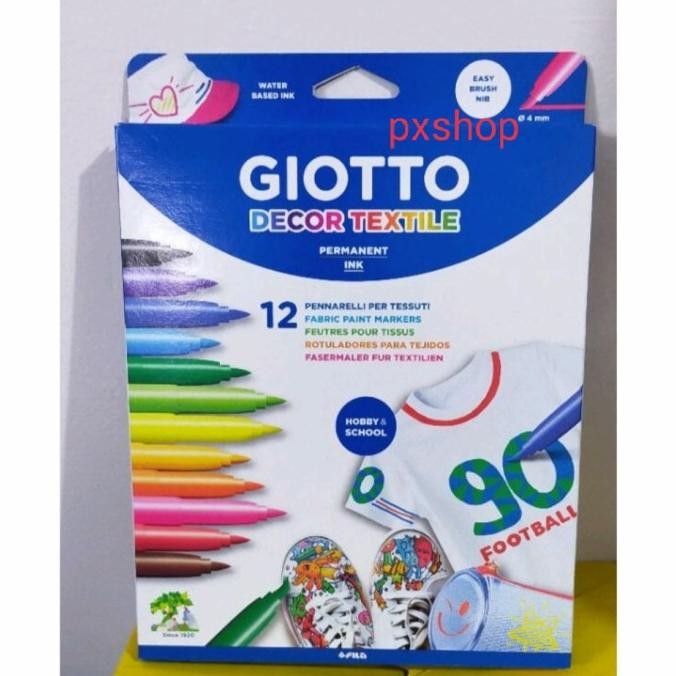 

Giotto Decor Textile 12 Warna Spidol Decor Kaos - Bahan Kain
