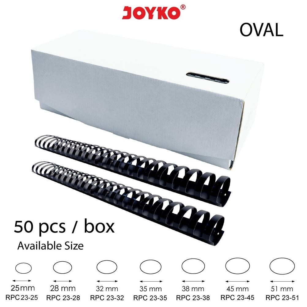 

Joyko Binding Ring Plastic Comb Spiral Jilid Oval F4 1 Box 50 Pcs
