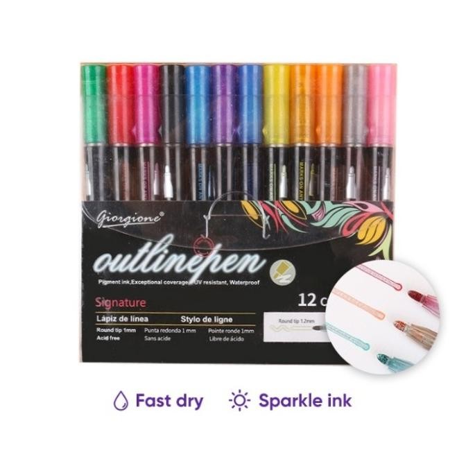 

Outline Markers Double line Outline Pen Drawing Marker Pen GT