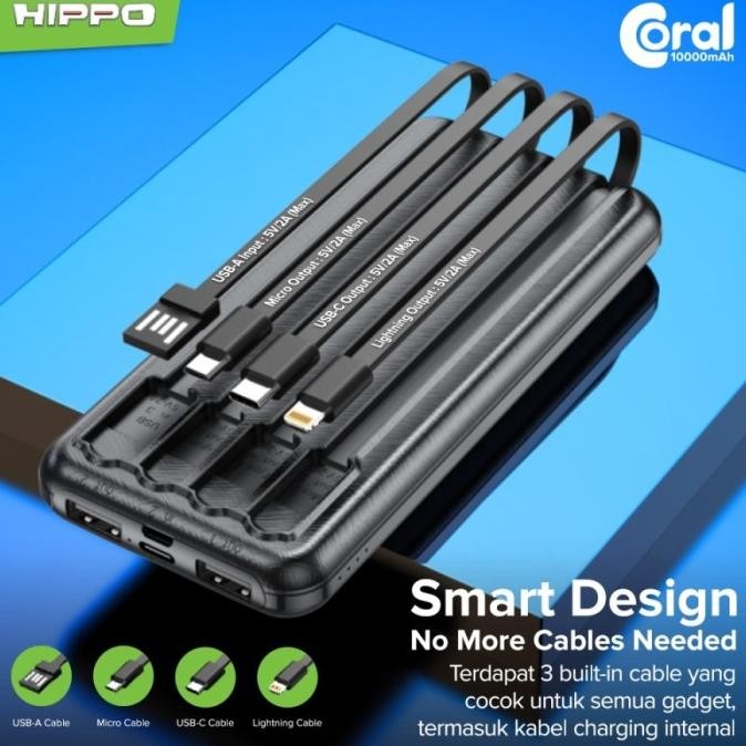Sale Hippo Power Bank Coral 10000 Mah 5 Output Smart Detect Charging