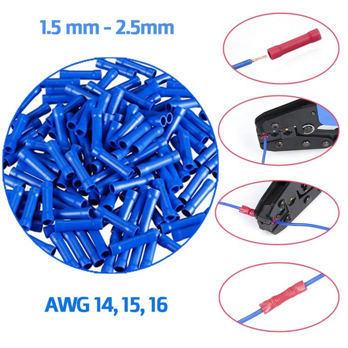 BERKUALITAS Konektor Butt Skun Sambung Kabel Listrik Audio Motor Mobil QuickSplice