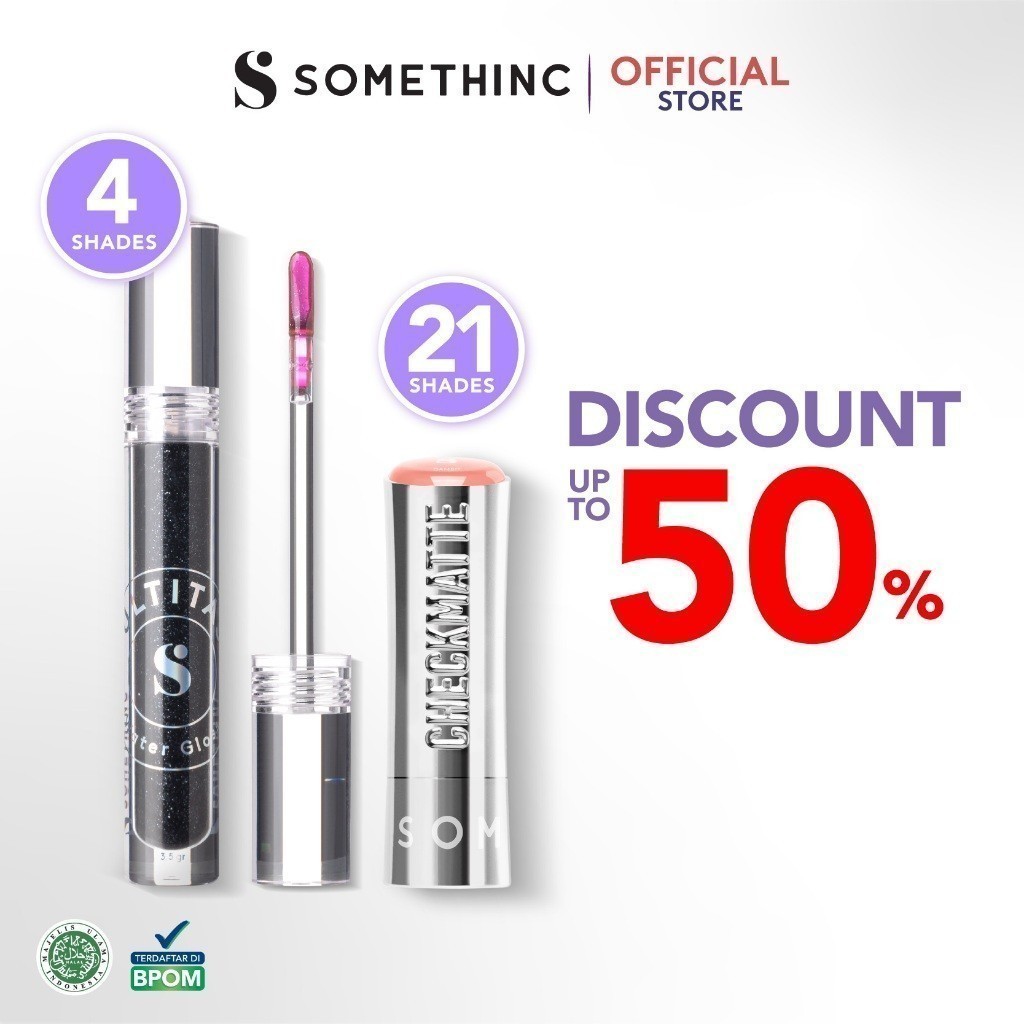 SOMETHINC [2 PCS] Checkmatte Transferproof Lipstick x Multitask Water Gloss | Lipstick Batang Transf