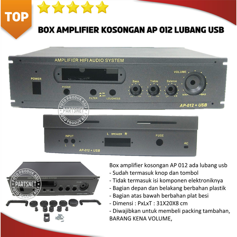 Box amplifier kosongan AP 012 lubang usb