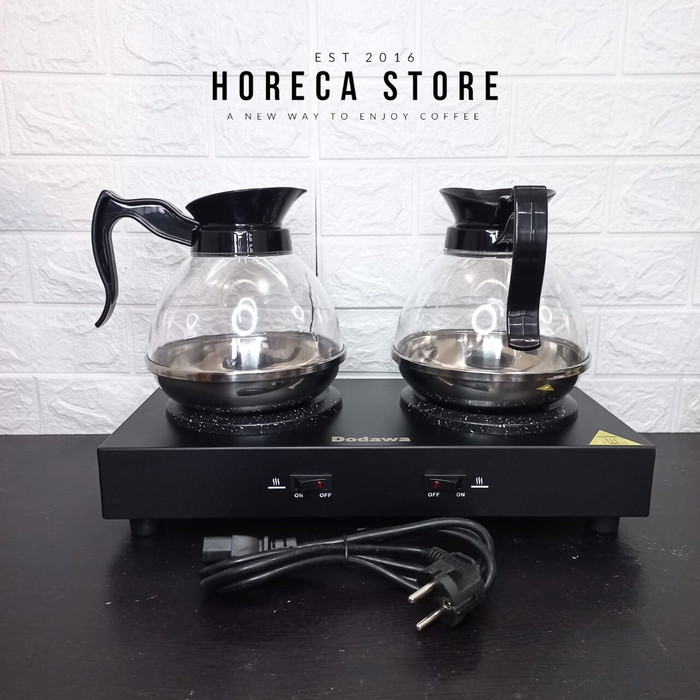 Pemanas Kopi Teh Decanter Coffee Warmer and 2 Decanter Dodawa