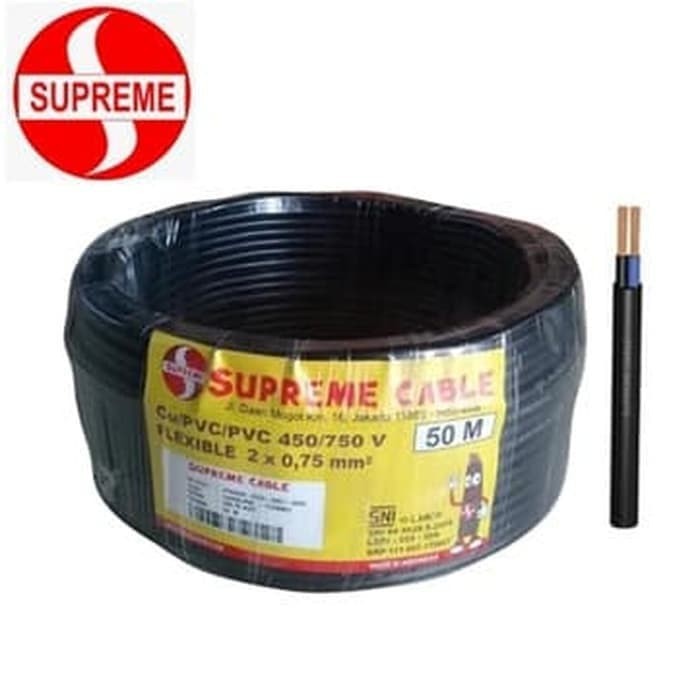 TERUJI SUPREME Kabel Listrik Serabut 2x0.75 NYYHY 2x0,75 per Meter
