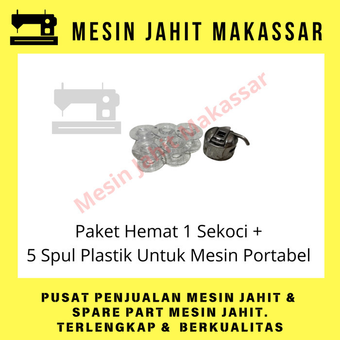 

Kualitas terbaik] Original Termurah Paket Hemat 1 Sekoci + 5 Spul Plastik Untuk Mesin Jahit Portabel