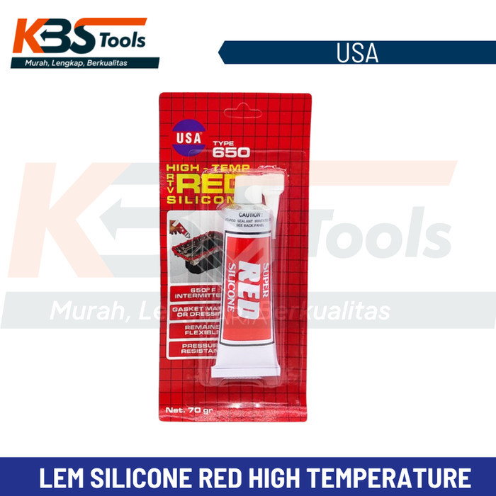 ```````] Lem Silikon Tahan Panas RED USA 70 Gram - Lem Tribon Anti Bocor