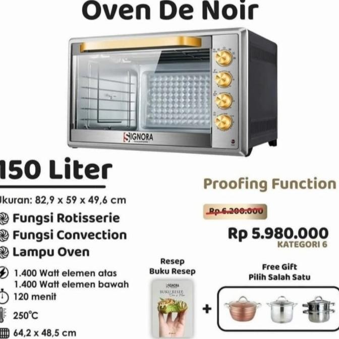 (Only Grab/Gojek) Signora Oven Lamer 150 Liter Plus Bonus
