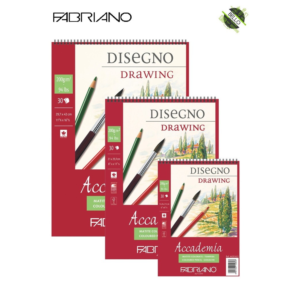 

Kertas Gambar Fabriano Disegno Accademia Spiral Bound 200g 30 lembar [ A5 / A4 / A3 ] |mCisEU6T|